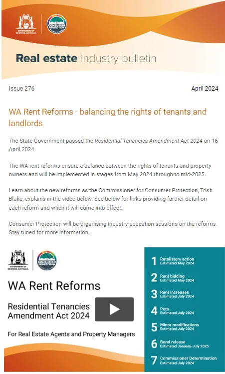 WA Rent Reforms - balancing the rights of tenants and landlords